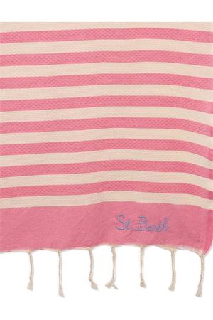 Telo mare in cotone rosa e beige SAINT BARTH KIDS | FOUT01200640L